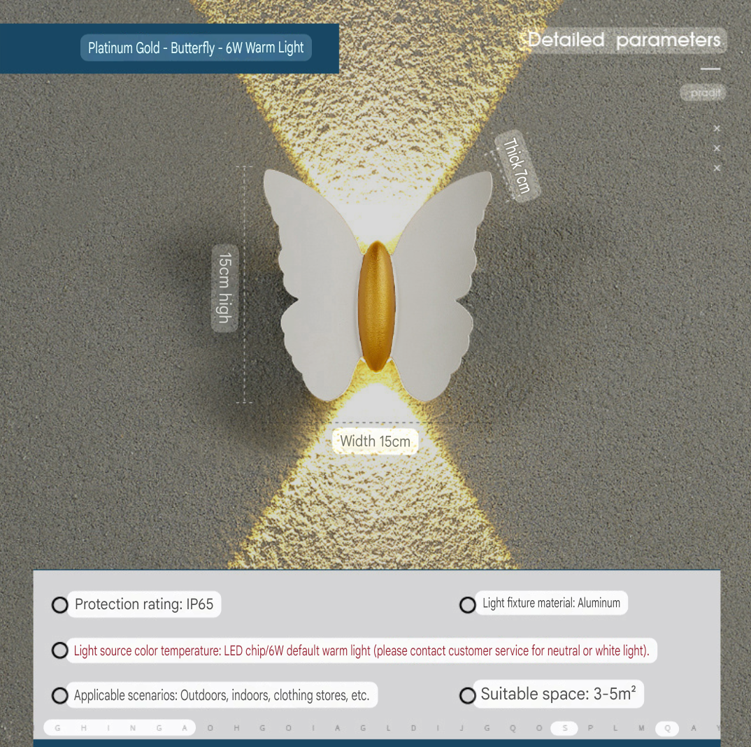 Butterfly Motion Sensor Wall Light
