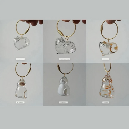 Cat Hair Keepsake Capsule Pendant Keychain