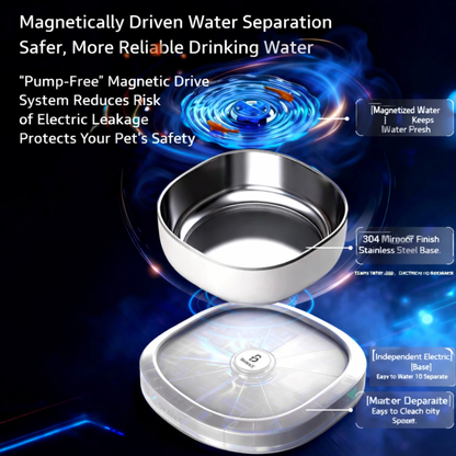 Smart Wireless Cat Water Fountain – Magnetic Drive, Ultra-Quiet, Long Battery Life, Easy Clean Flowing Pet Dispenser