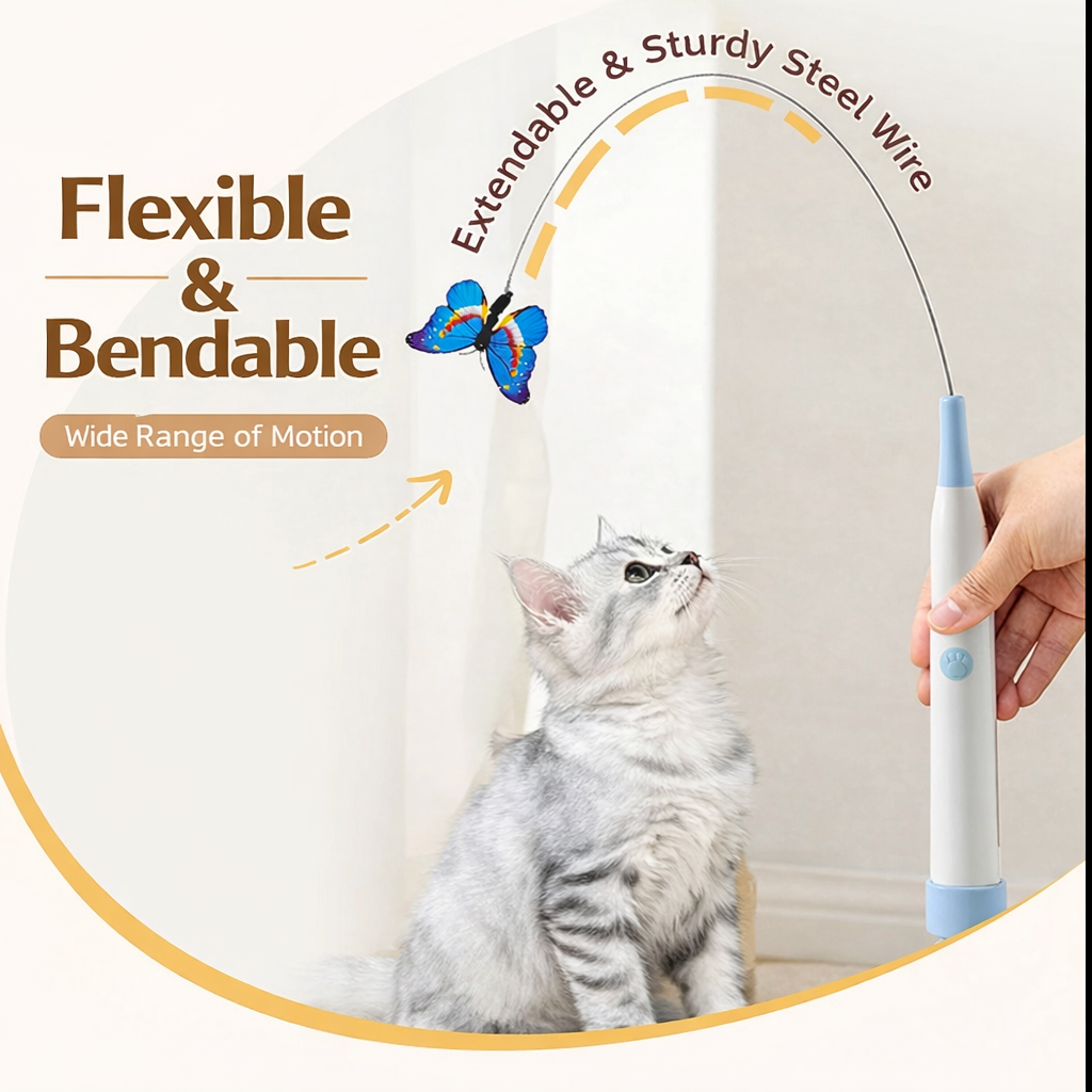Auto-rotating butterfly lazy cat teaser, electric cat toy