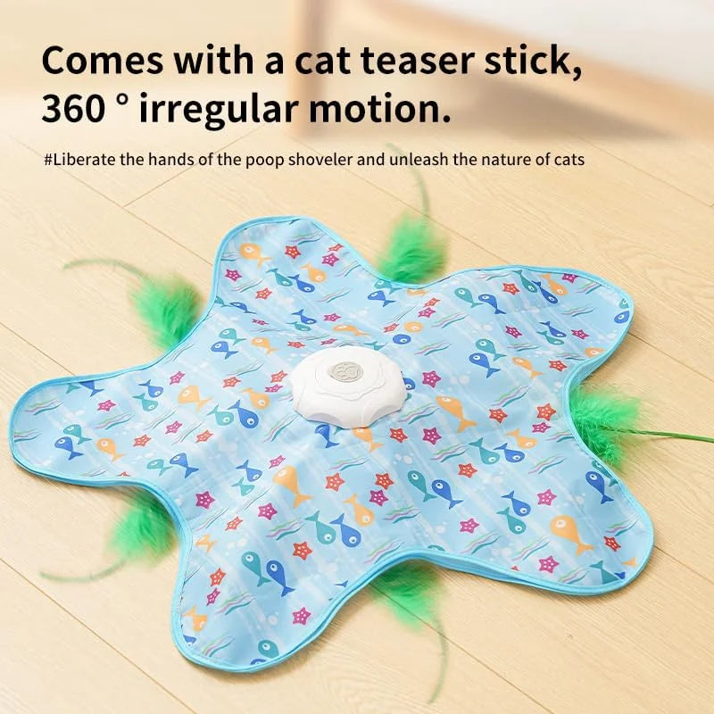 Interactive Cat Toys for Indoor Cats Hide and Seek Cat Toy Automatic Cats Toy Moving Concealed Feathers