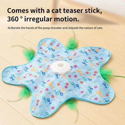 Interactive Cat Toys for Indoor Cats Hide and Seek Cat Toy Automatic Cats Toy Moving Concealed Feathers