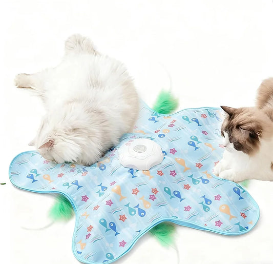 Interactive Cat Toys for Indoor Cats Hide and Seek Cat Toy Automatic Cats Toy Moving Concealed Feathers