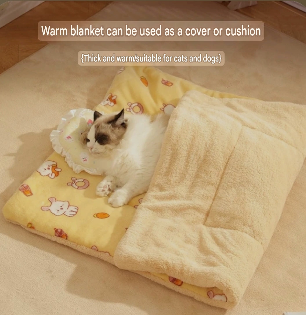 Dog and Cat Bed Winter Warm Mat Dog and Cat Sleeping Mat Pet Blanket