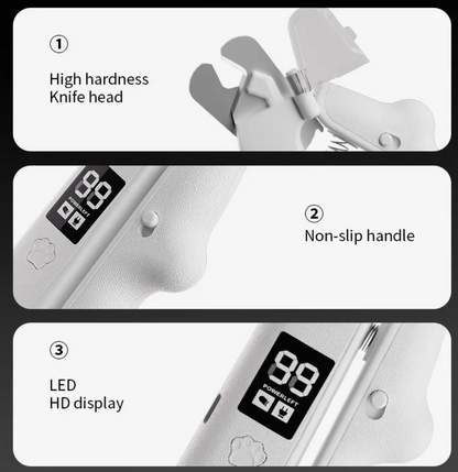 2-in-1 Smart LED Pet Nail Clipper&Trimmer ABS HD Display  Ergonomic Handle Eco-Friendly for Cat&Dog