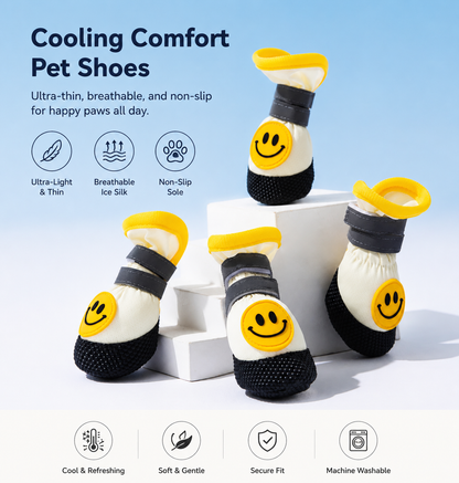 Breathable Summer Dog Shoes – Anti-Slip Soft Sole Pet Boots with Secure Fit