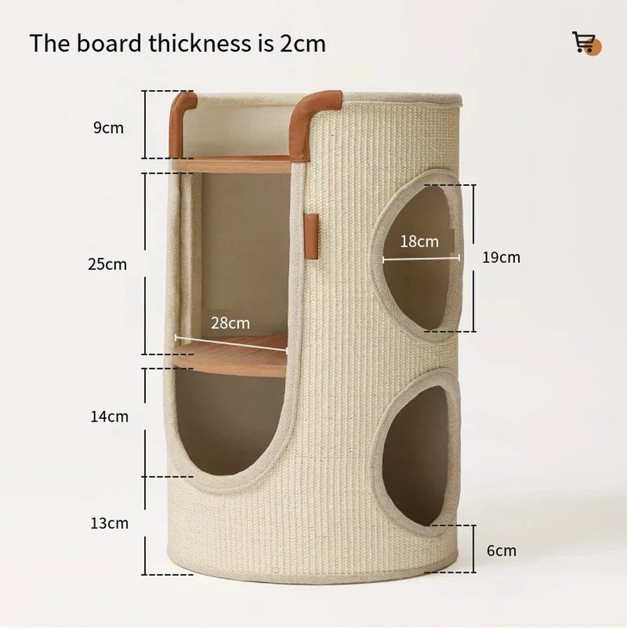 Sisal Bucket Cat Scratching Board – 2-in-1 Round Bed & Furniture Protector