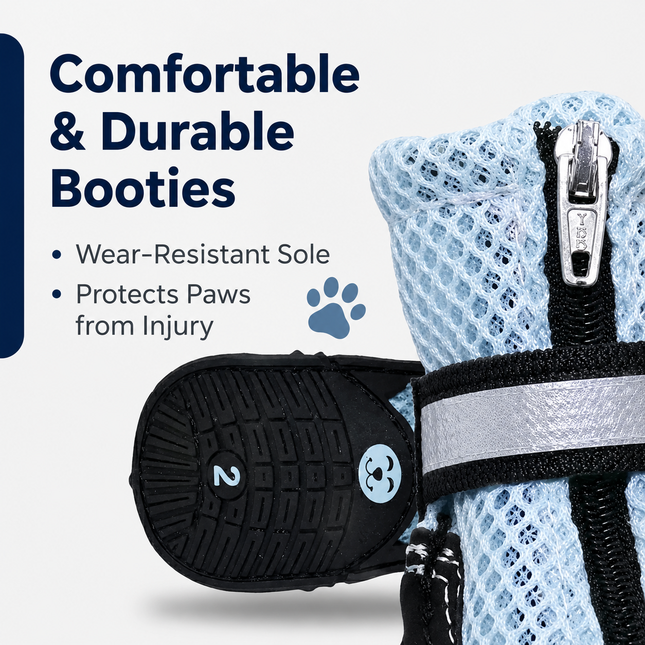 Zipper Dog Boots - 2 Pairs