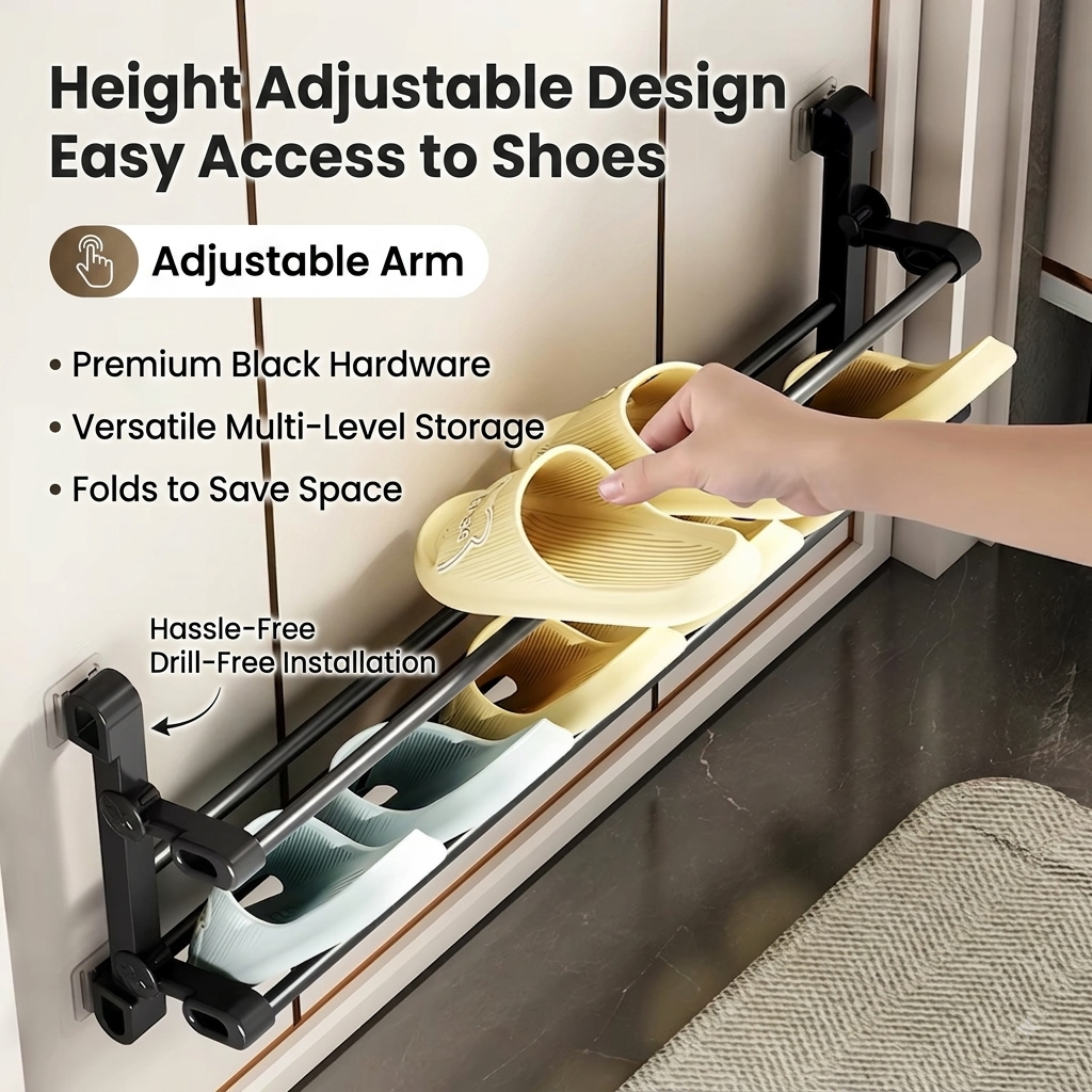 Wall-Mounted Foldable Shoe Rack