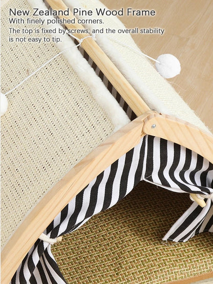 Cat House Tent Shape with Sisal Scratcher - Cute Pet Story
