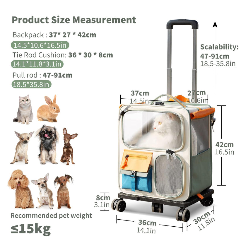 Cat dog trolley large suitcase bag
