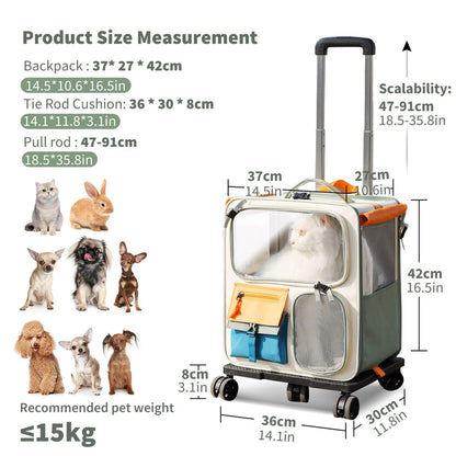 Cat dog trolley large suitcase bag