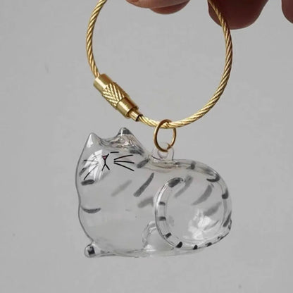 Cat Hair Keepsake Capsule Pendant Keychain