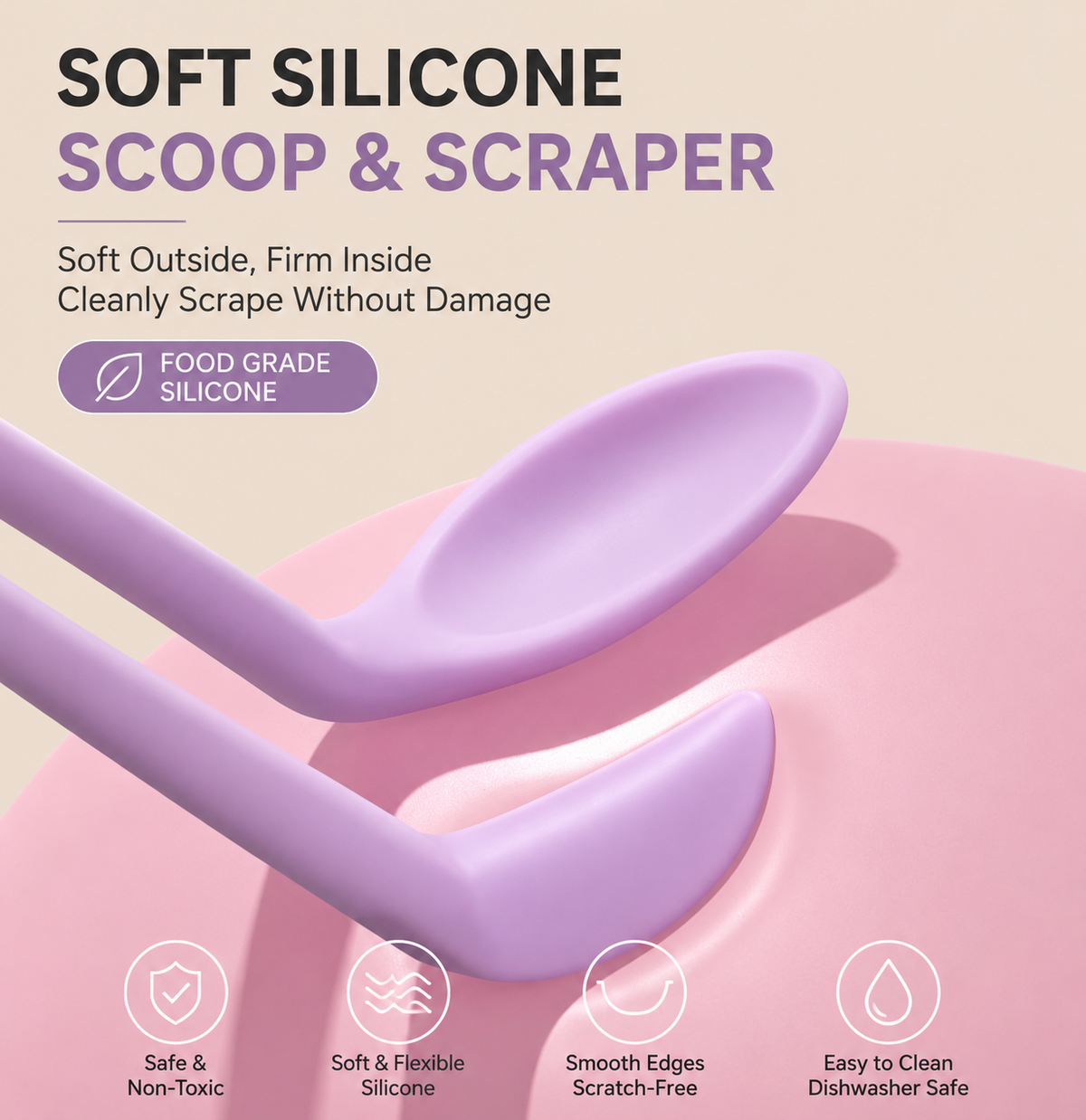 Dual-Ended Silicone Cosmetic Spatula