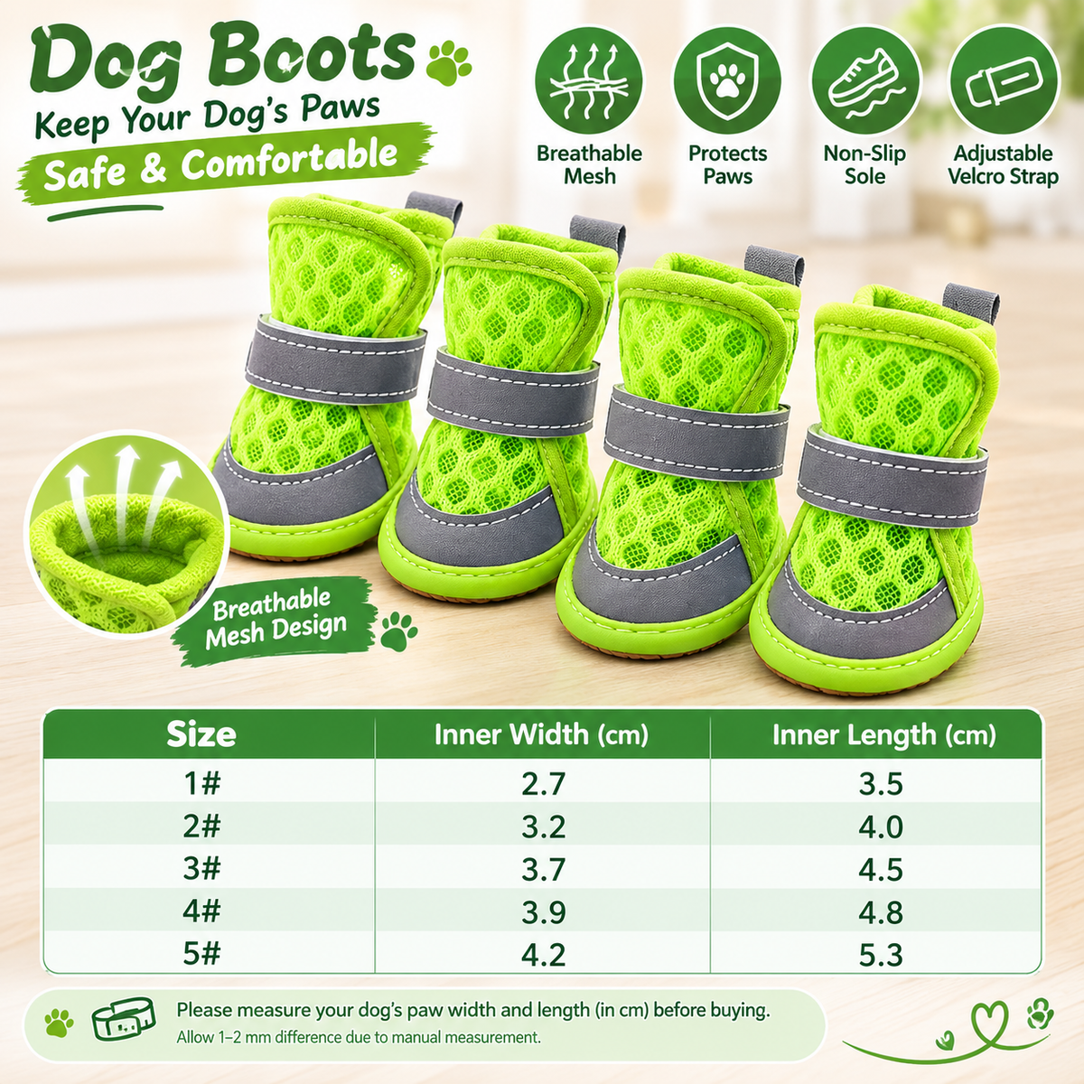 Breathable Anti-Slip Dog Shoes
