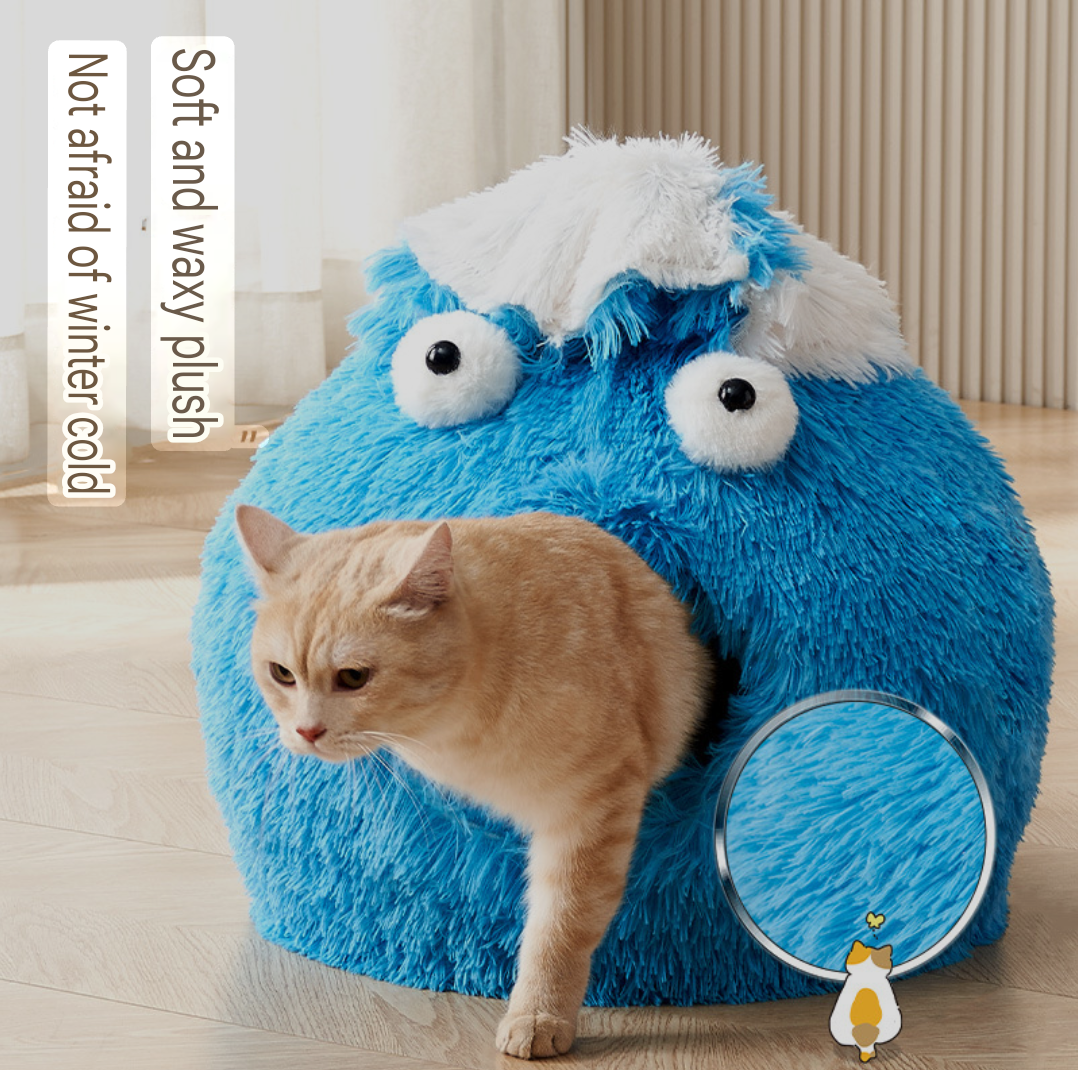 Cozy Cat Cave Bed – Plush Indoor Sleeping House