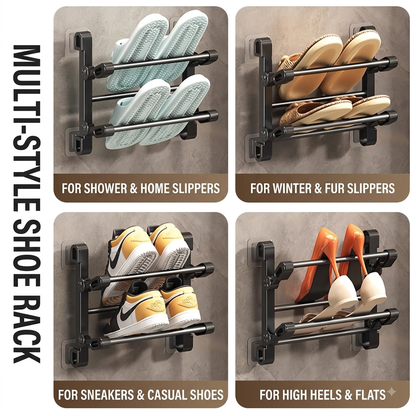 Wall-Mounted Foldable Shoe Rack