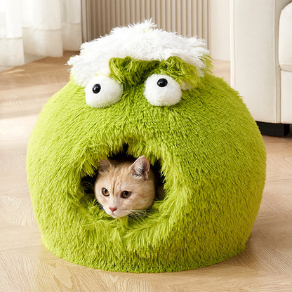 Cozy Cat Cave Bed – Plush Indoor Sleeping House
