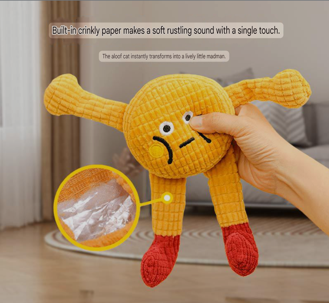 Interactive Plush Cat Toy – Soft, Durable & Squeaky for Playful Bites and Cuddles