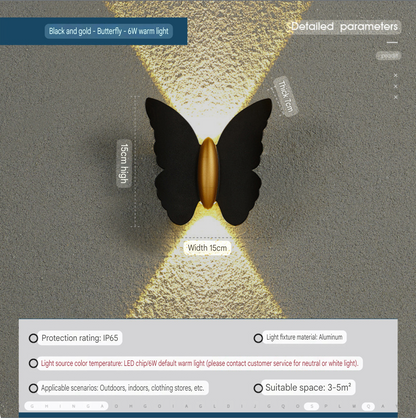 Butterfly Motion Sensor Wall Light