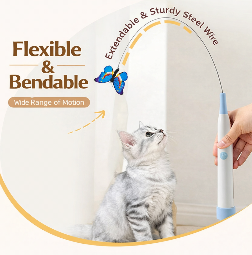 Auto-rotating butterfly lazy cat teaser, electric cat toy