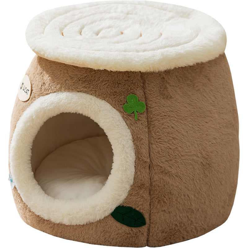 Cozy Plush Cat Cave Bed – Enclosed & Soft Sleeping House for Cats