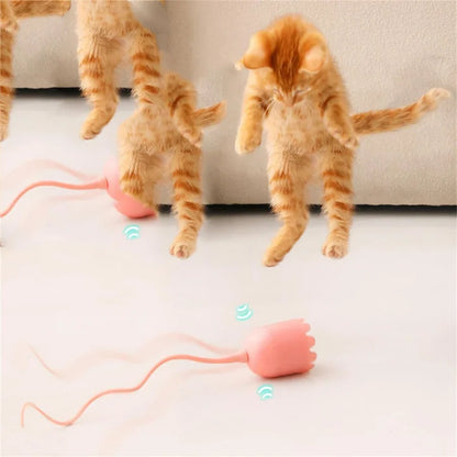 Cat Wand Toy Automatic Silicone Tail Teaser Toy 2 In 1 - Cute Pet Story