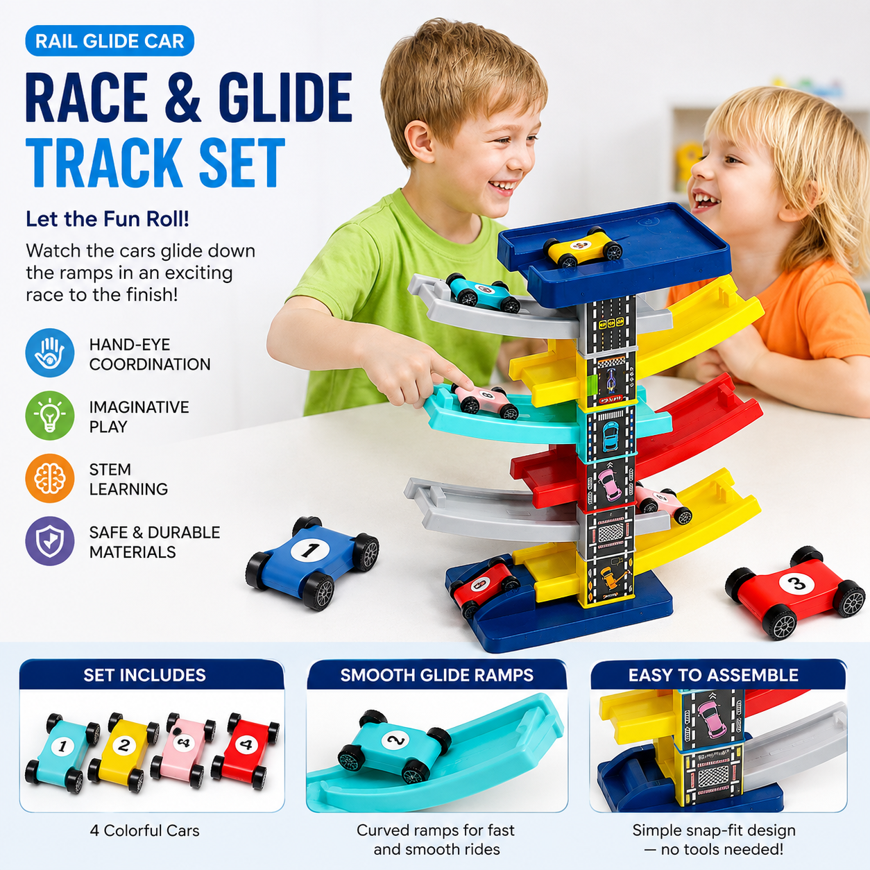 Multi-Level Ramp Race Car Toy