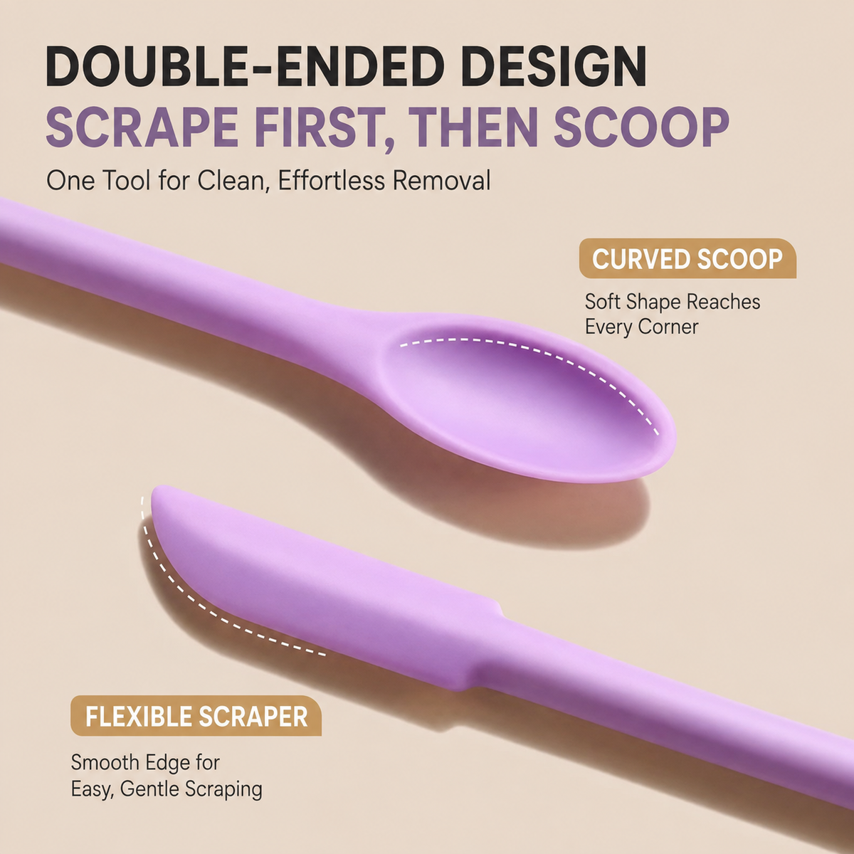 Dual-Ended Silicone Cosmetic Spatula