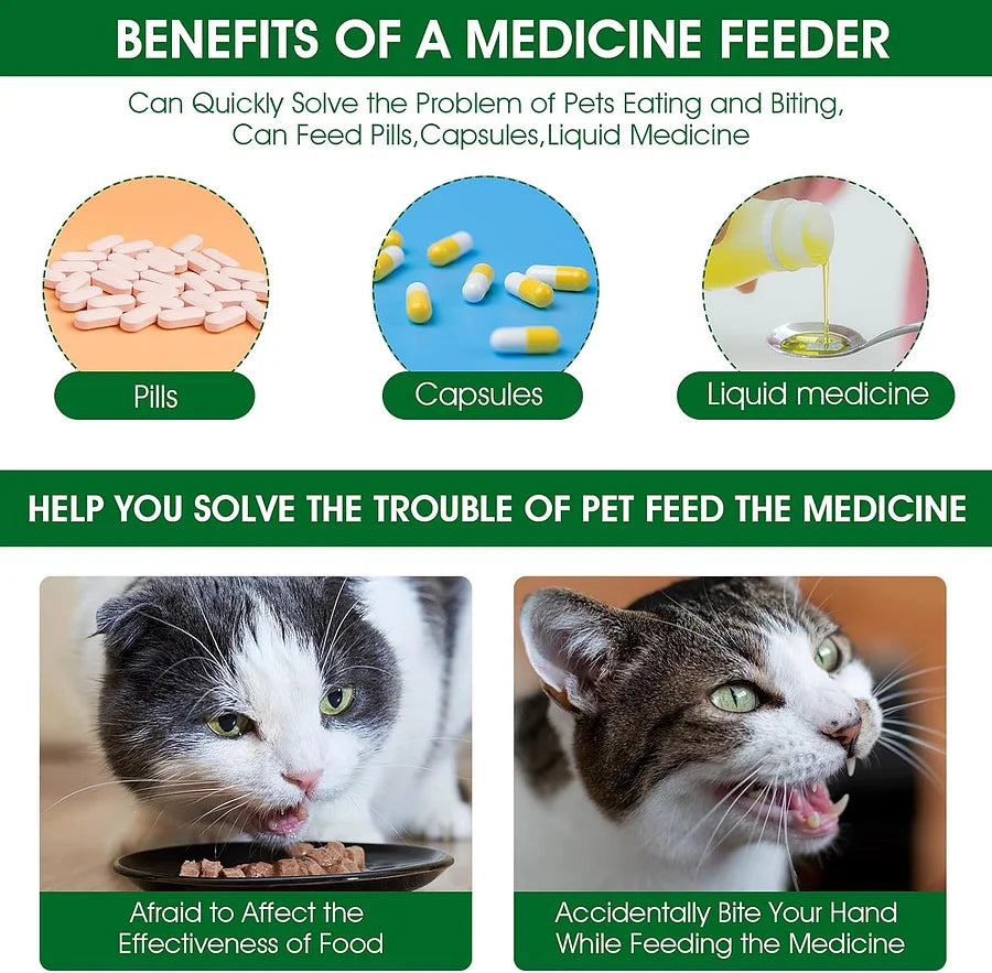 Cat dog pill plunger Medicine feeding tool for pets