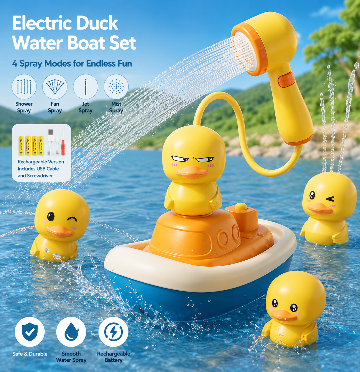 Baby Bath Duck Shower Spray Toy