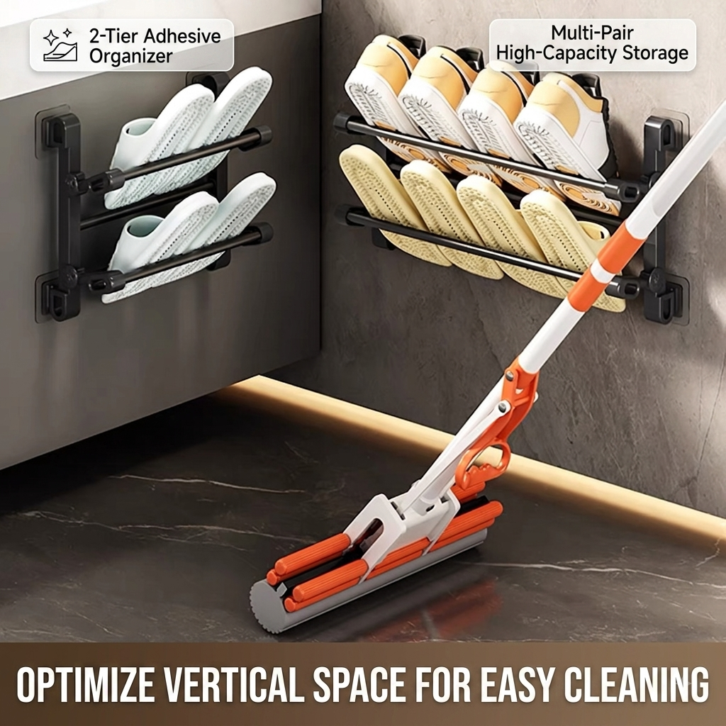 Wall-Mounted Foldable Shoe Rack