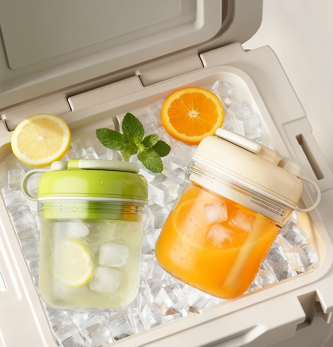 HaLe Bear 3-in-1 Ice Cup – Ice Maker, Storage & Portable Straw Cup