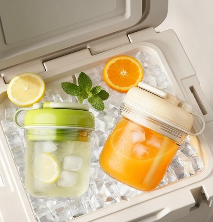 HaLe Bear 3-in-1 Ice Cup – Ice Maker, Storage & Portable Straw Cup