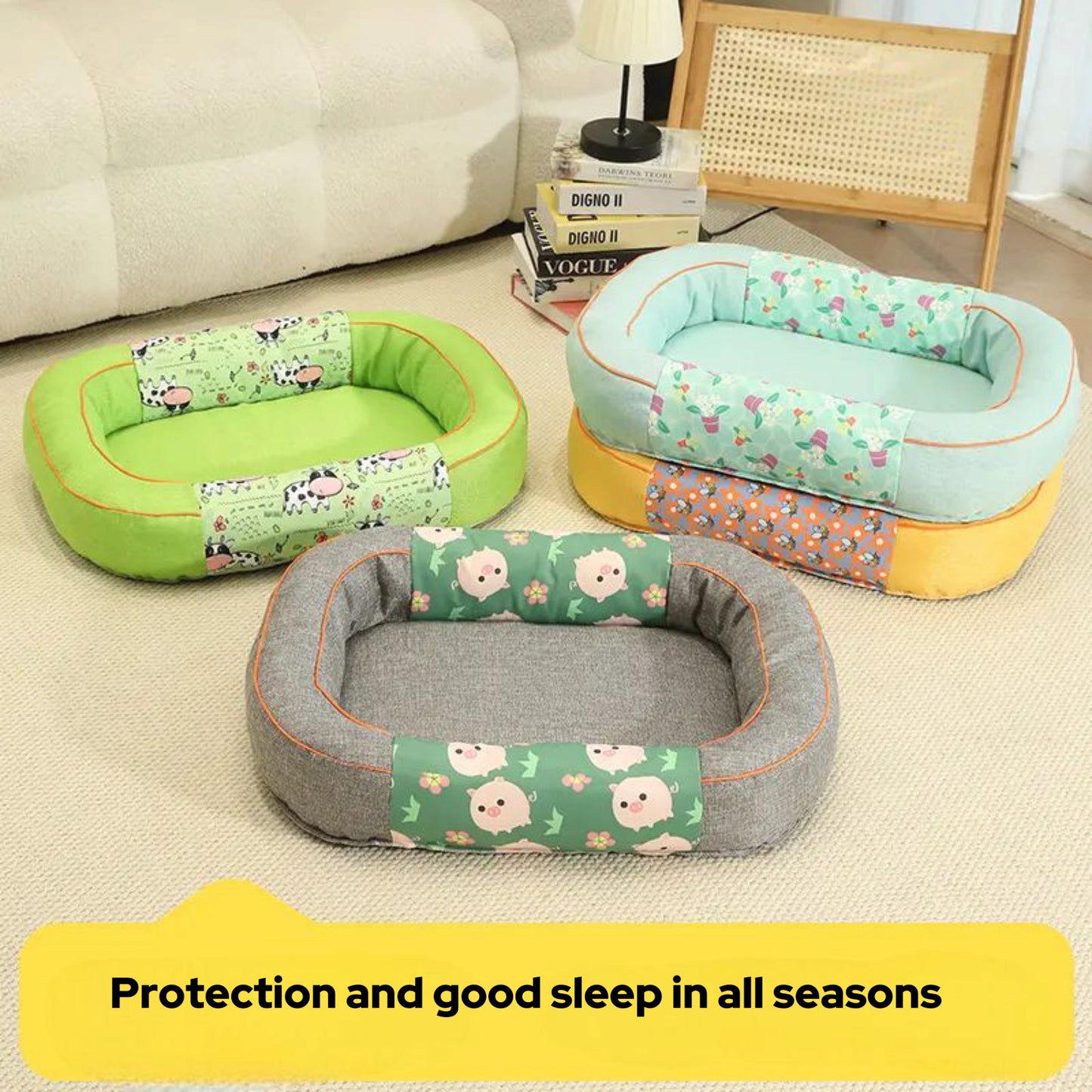 Pet Bed Anti-Slip & Water-Resistant Bottom, Cute and Comfortable bed