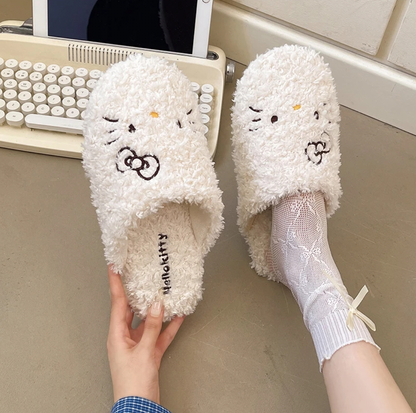 KT Fans Plush Slippers–Cozy,Non-Slip Indoor Shoes for Women
