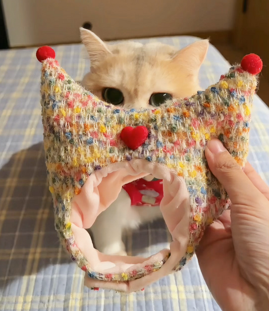Colorful Knit Cat Crown – Christmas Party Hat for Cats