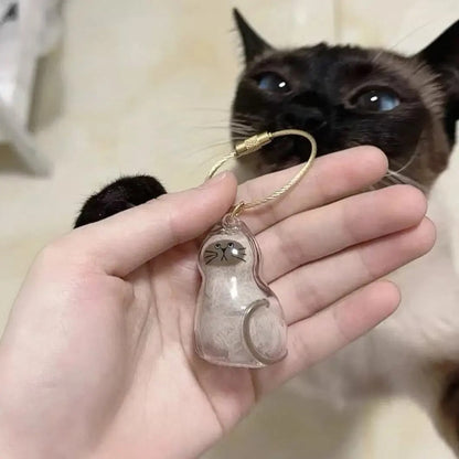 Cat Hair Keepsake Capsule Pendant Keychain