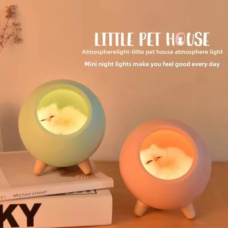 Kitten night light, Cat napping lamp