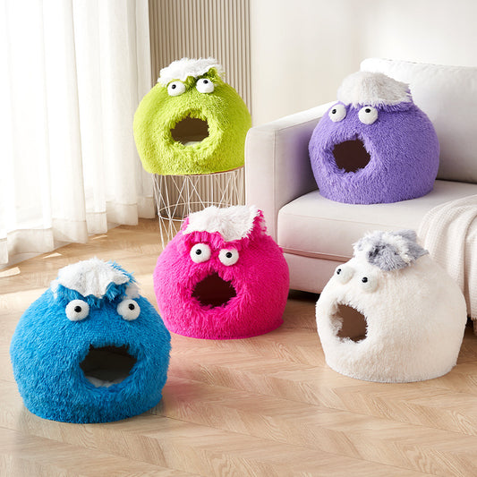 Cozy Cat Cave Bed – Plush Indoor Sleeping House