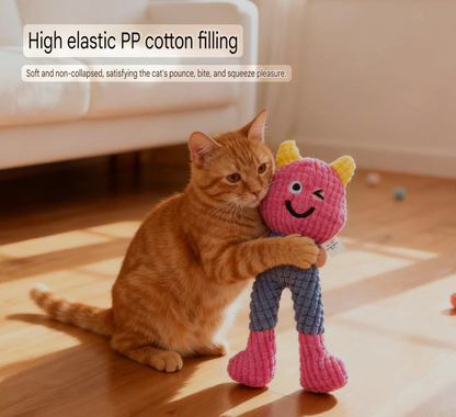 Interactive Plush Cat Toy – Soft, Durable & Squeaky for Playful Bites and Cuddles