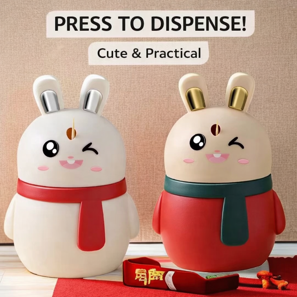 2026 Cute Rabbit Pop-Up Toothpick Holder