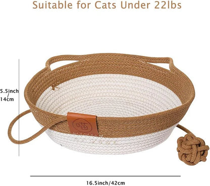 Handwoven Cotton Rope Cat Bed - Cute Pet Story