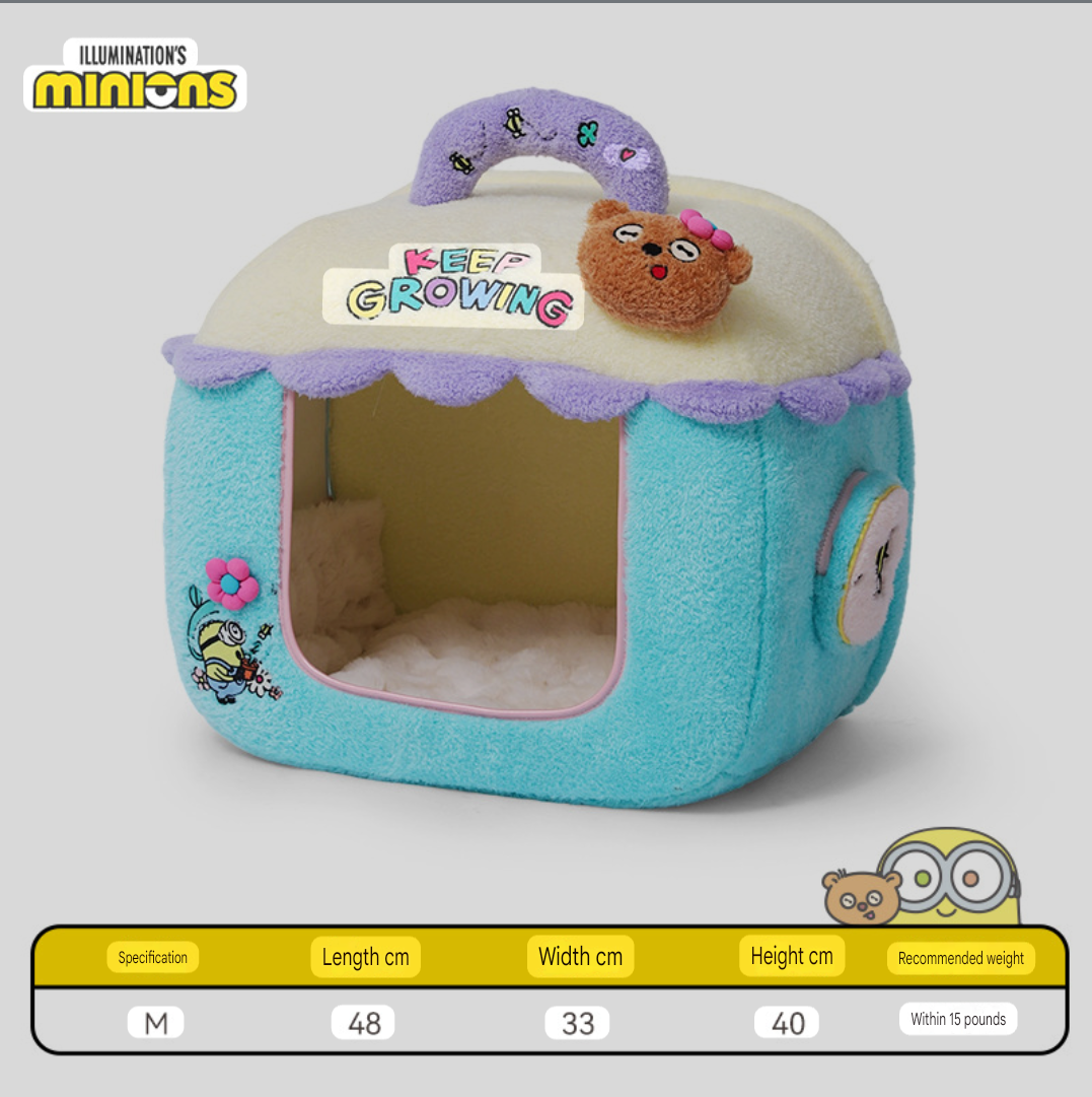 Minions Keep Growing 360° Plush Pet House – Ultimate Fun Bed for Your Furry Friend! 🟡🐶