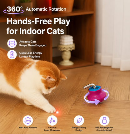Interactive Laser Cat Toy – Automatic Self-Play Spinner