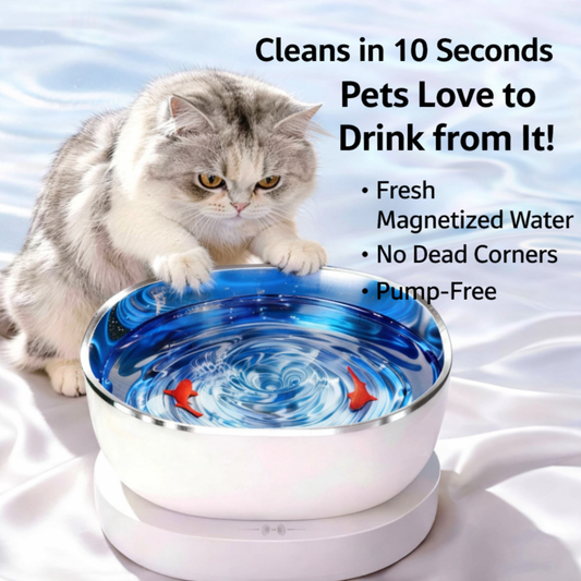 Smart Wireless Cat Water Fountain – Magnetic Drive, Ultra-Quiet, Long Battery Life, Easy Clean Flowing Pet Dispenser