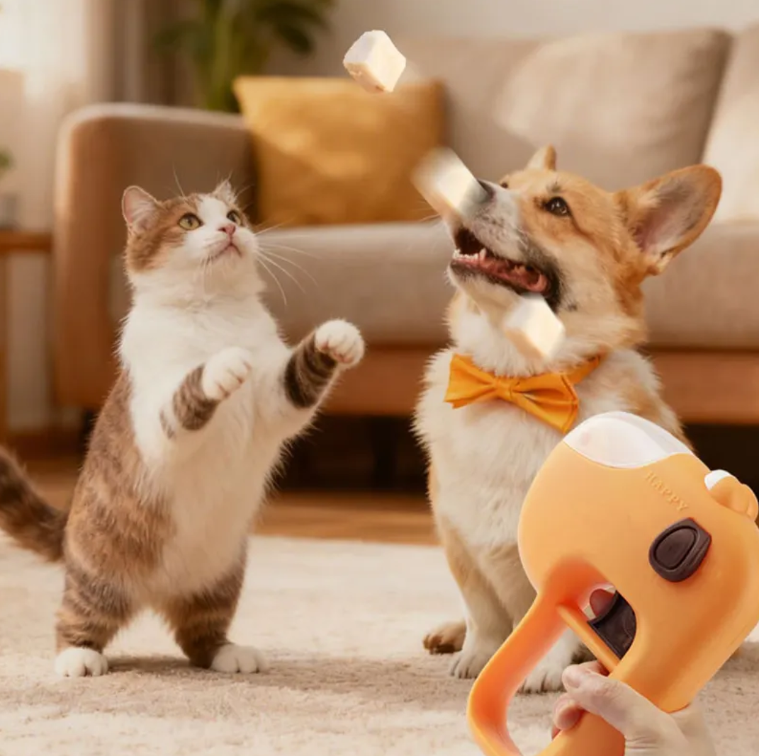 Hot Sale Cute Design Large Capacity Pet Treat Launcher Interactive Toy to Relieve Pet Boredom Pet Supplies