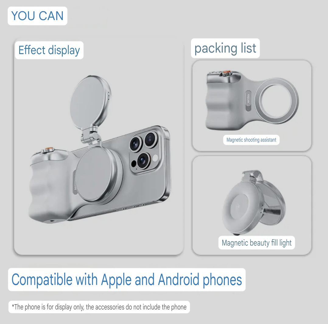 TELSIN Ergonomic Selfie Ring Light Grip – Perfect for iPhone Photography! 📸