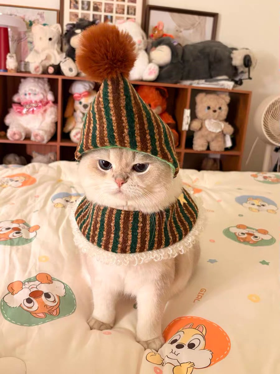 Cat Christmas Hat Cat  head set