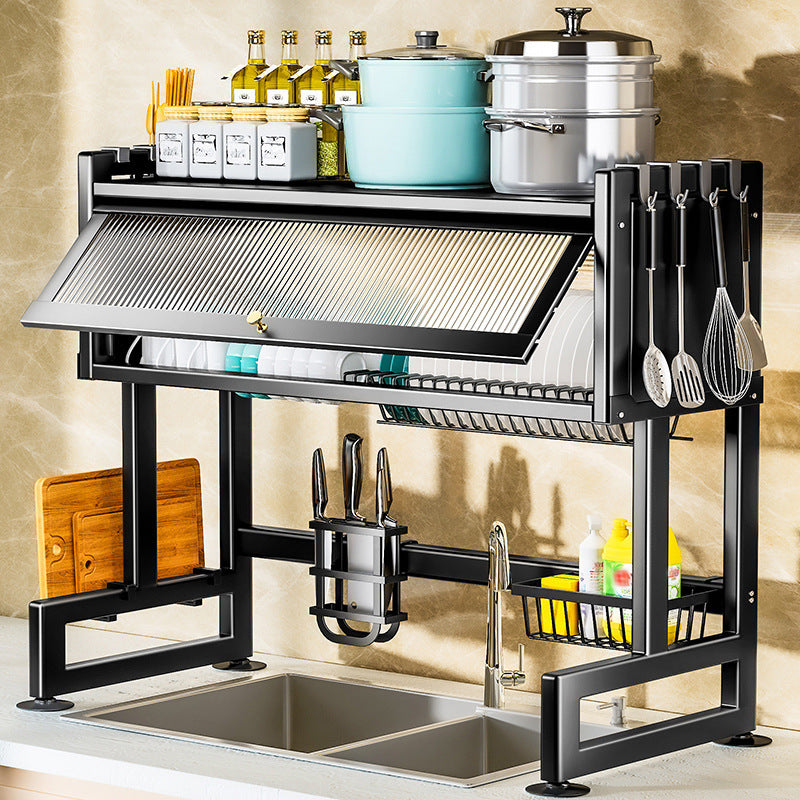 Dish Rack Over The Sink With Cutlery Drainer
